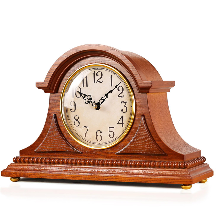 AYRELY Grandfather Mantel Clock with HourQuarterHour Chime Elegant Wooden Frame Table Clocks Battery Operated Desk Shelf