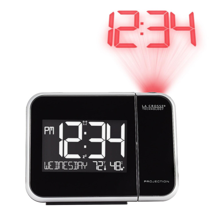 La Crosse Technology 6161412 Projection Alarm Clock with Indoor Temperature