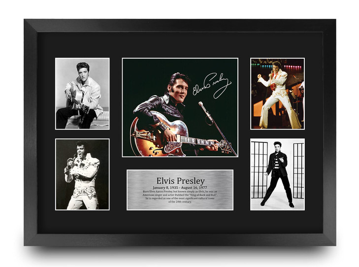 HWC Trading Elvis Presley Musician The King 16 x 12 inch A3 Printed Gifts Signed Autograph Picture for Music Memorabilia