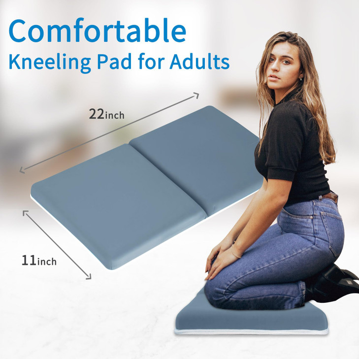 JJGoo Bath Kneeler with Elbow Rest Pad Set 15 inch Kneeling Pad Mat for Bathtub Baby Bathing Parents Painless Foam Mat w