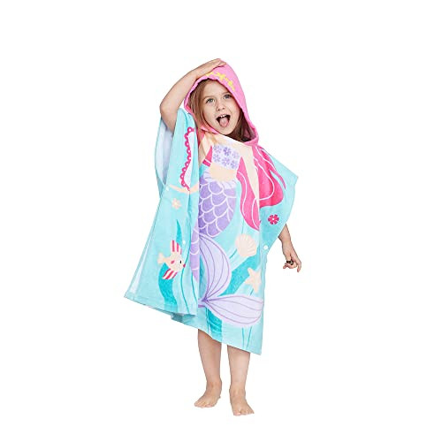 Gealaek 100 Cotton Hooded Towel for Toddlers 26 Years Boys Girls Kids Bath Pool Beach Towel Soft Absorbent Beach Poncho