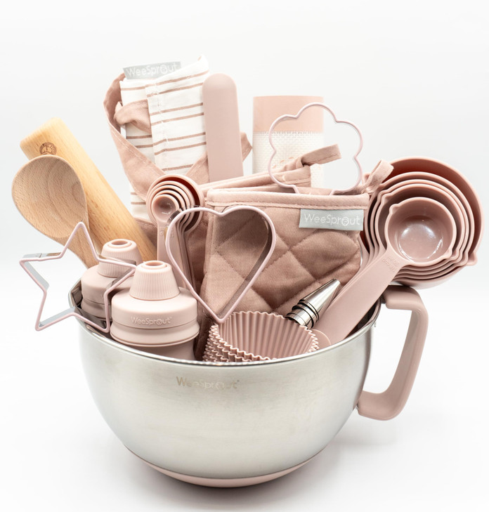 Ultimate Baking Kit for Kids Kids Baking Set with Child Sized Utensils Includes Apron Oven Mitts Silicone Mats Liners Pe