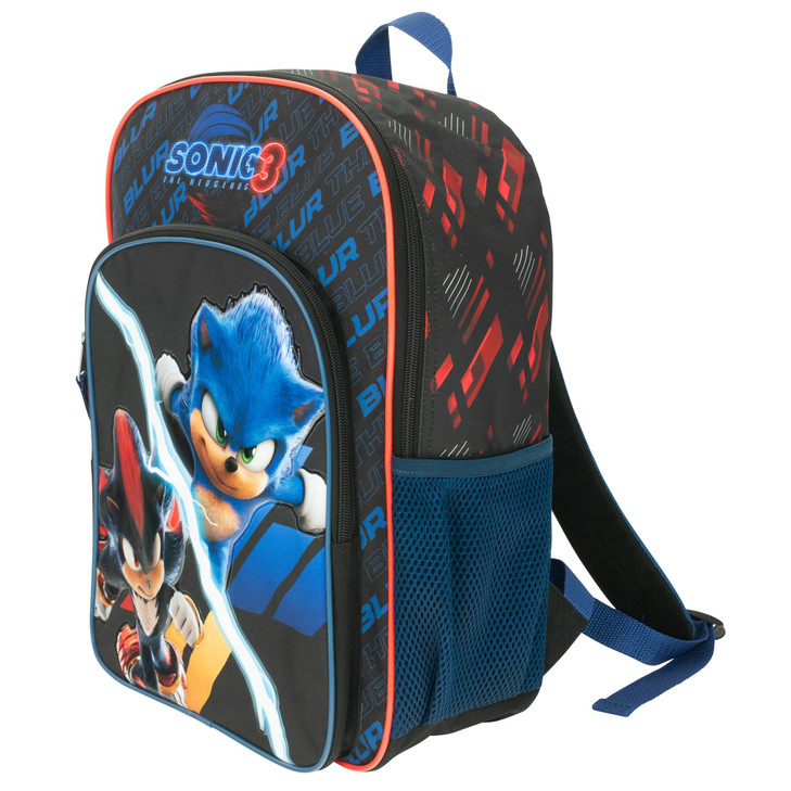 AI ACCESSORY INNOVATIONS Sonic The Hedgehog 3 Movie Backpack for Boys Girls Bookbag featuring Sonic Shadow Schoolbag wit