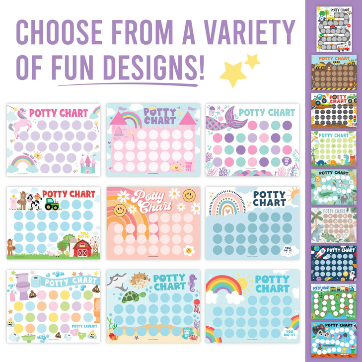 Hadley Designs Potty Training Chart for Toddlers Girls 10 Sticker Potty Chart for Toddlers Girls 85x11 Potty Training St