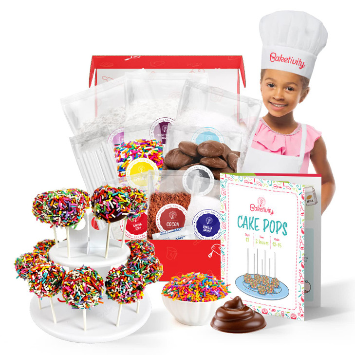 Cake Pop Kit by Baketivity No Mold or Maker Needed Cake Pop Stand and Baking Kit Arts and Crafts for Kids Baking Sets Ko