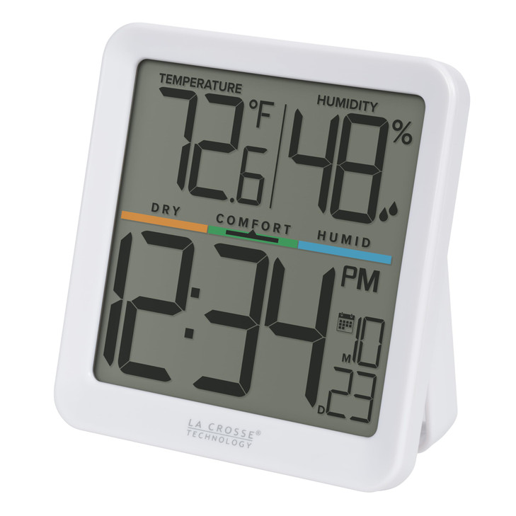 La Crosse Technology 3021408TBP Indoor Comfort Meter with Time Date