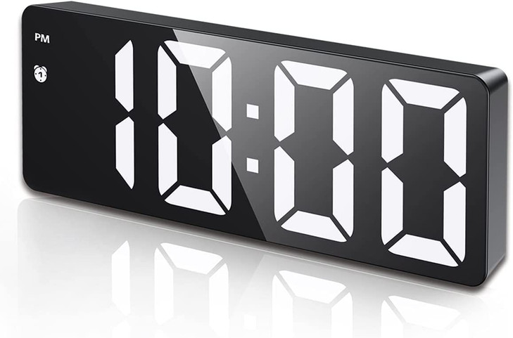 AMIR Digital Alarm Clock Upgraded Version LED Clock for Bedroom Electronic Desktop Clock with TypeC PortAdjustable Brigh