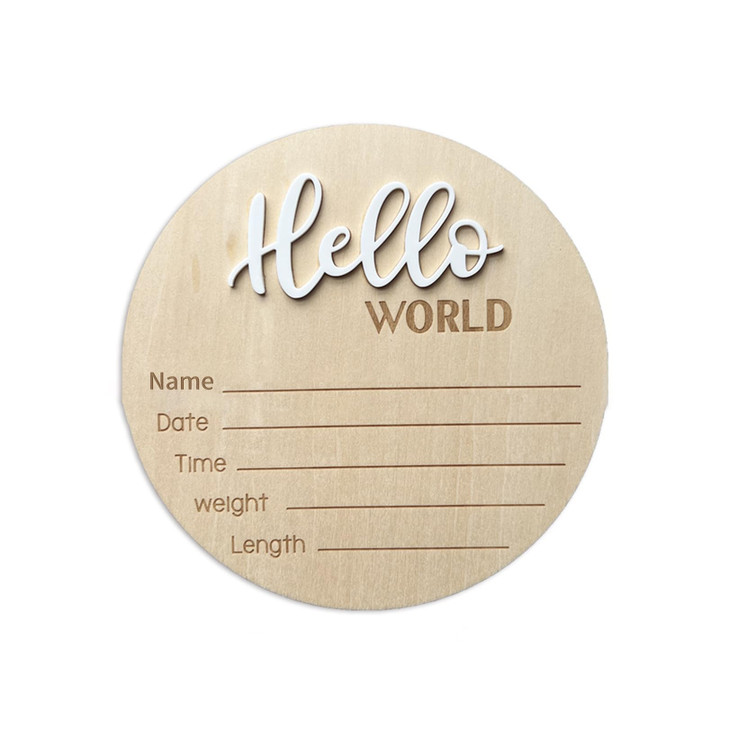 Baby Announcement Sign 59 Inch Wooden Hello World Newborn Sign Birth Announcement Signs Hello World Nursery Decor Sign P