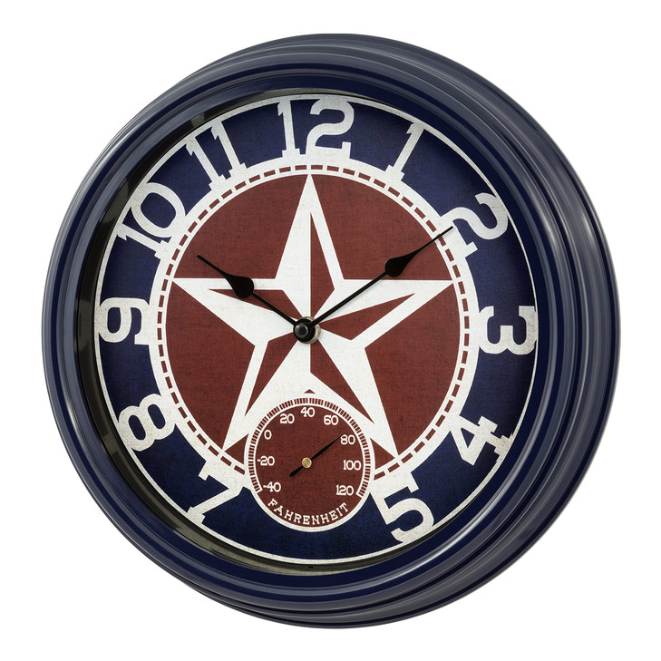 La Crosse Clock 4043012TX 12 Inch IndoorOutdoor Patriot Quartz Wall Clock with Temperature