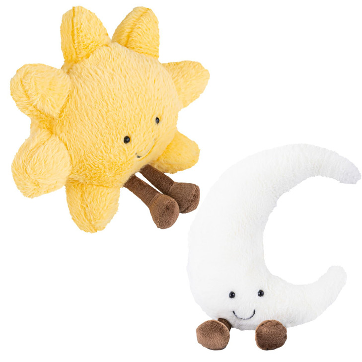 Sun and Moon Plush Smiling Fun Filled Sun Pillow 12 Moon and Sunshine Animal Pillow Soft Plush Toy for Childrens Birthda