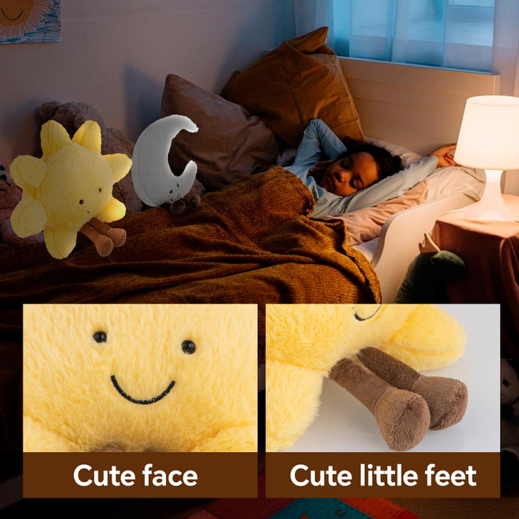 Sun and Moon Plush Smiling Fun Filled Sun Pillow 12 Moon and Sunshine Animal Pillow Soft Plush Toy for Childrens Birthda