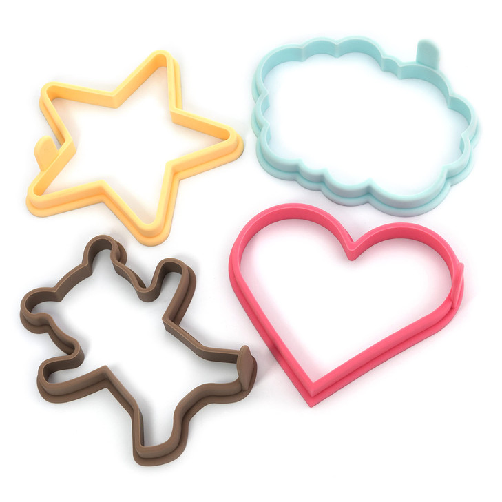 STIRLEX Silicone Pancake Molds for Heart Star Teddy Bear Cloud Shape Pancakes Set of 4 Premium Nonstick Pancake Shaper f