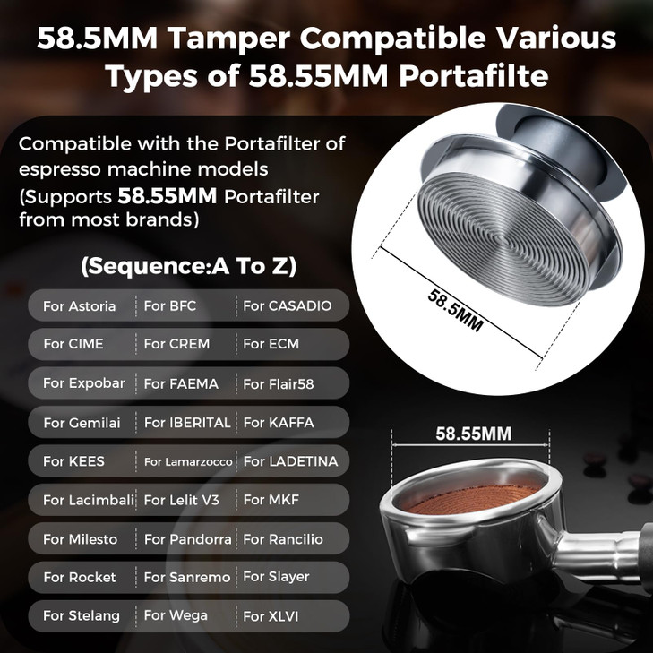IKAPE 585mm Espresso Tamper Premium Barista Coffee Tamper with Calibrated Spring Loaded 100 Stainless Steel Base Tamper