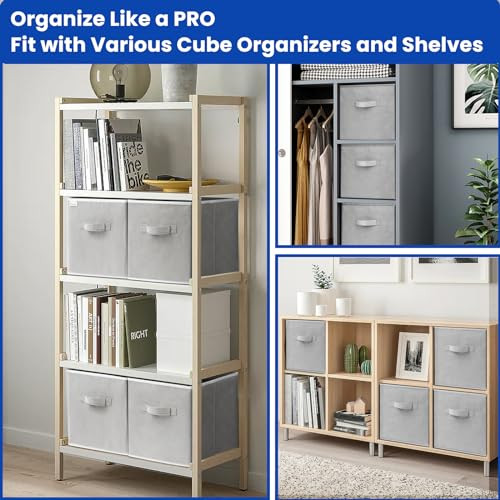 Criusia Storage Cubes 11 Inch Cube Storage Bins for Shelves 10 Pack Fabric Collapsible Storage Bins with Dual Handles Fo