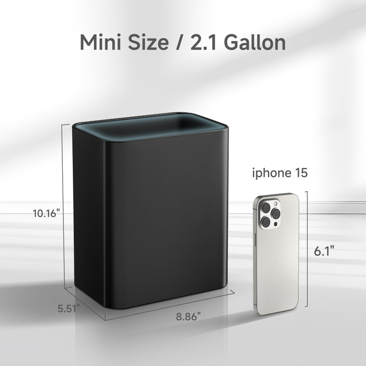 TIPGO Small Metal Trash Can 21 Gallon Slim Trash Can for Bathroom Wastebasket Garbage Bin for Bedroom Office Kitchen Und