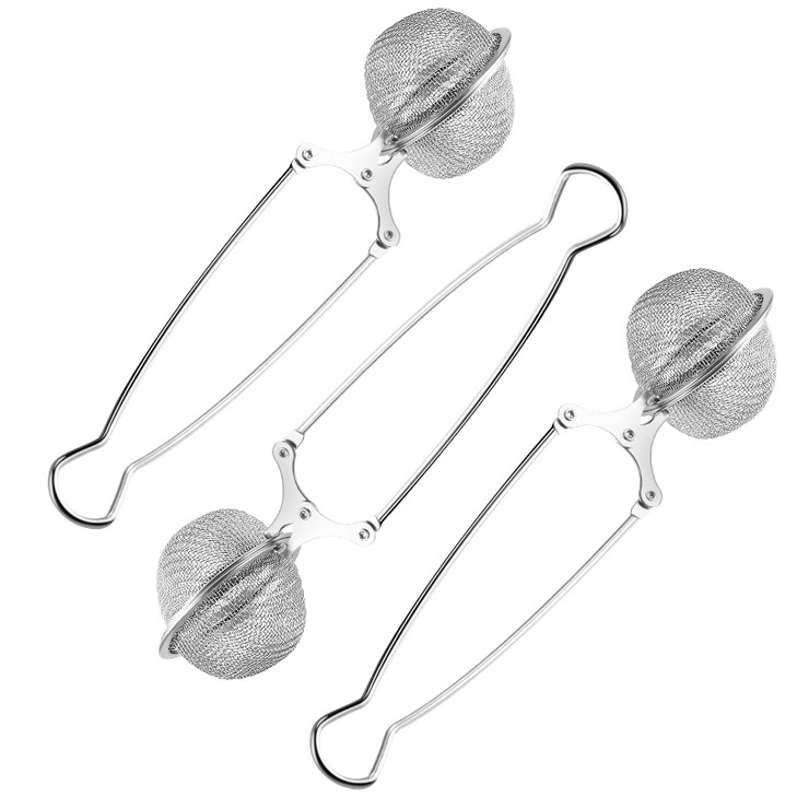 Snap Ball Tea Strainer Exptolii 3 Pack Stainless Steel Tea Infuser Filter with Handle for Loose Leaf Tea Spices Seasonin