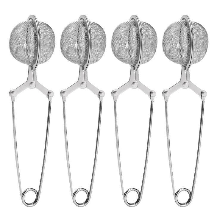 Tea Strainers for Loose Tea 4 Pack Tea Infuser with Handle Fine Mesh Tea Ball Filter Tea Diffusers Steeper for Loose Lea
