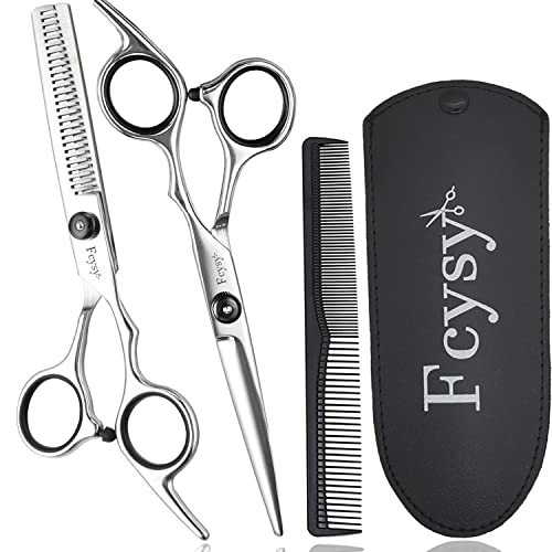 Fcysy Hair Cutting Scissors Set, Barber Scissors Thinning Shears, Professional Salon Haircutting Tools