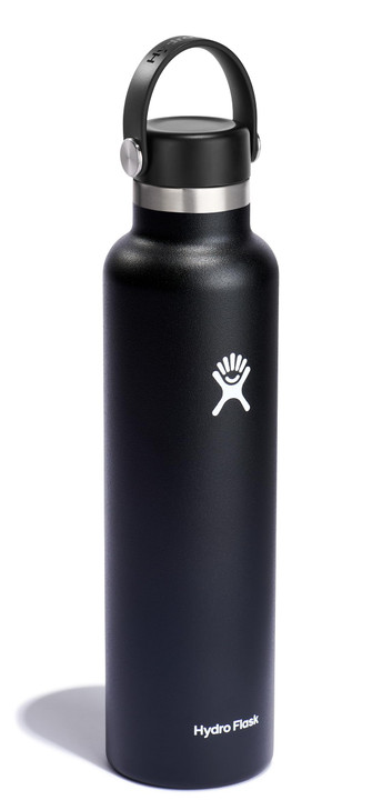 Hydro Flask Water Bottle Insulated Stainless Steel Non Spill Leakproof in 24 Oz Black