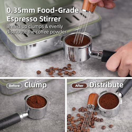 51mm Espresso Accessories Kit316 Stainless Steel WDT Tool EspressoDosing Funnel and Puck Screen SetEspresso Distribution