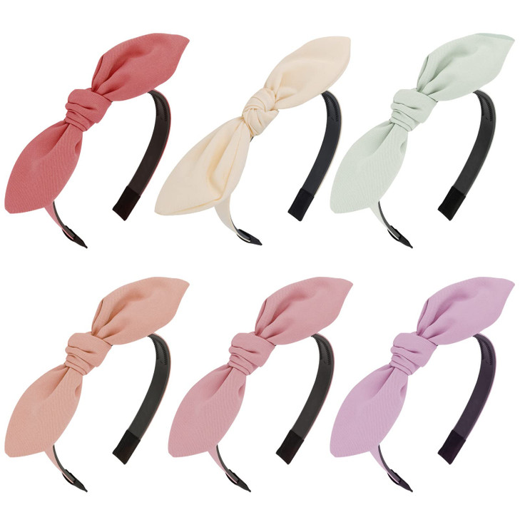 ACO-UINT Headbands for Women - 6 Pack Bunny Ear Headbands with Bow, Knotted Headbands with Teeth for Girls 8-12, Hair Accessories for Back to School,