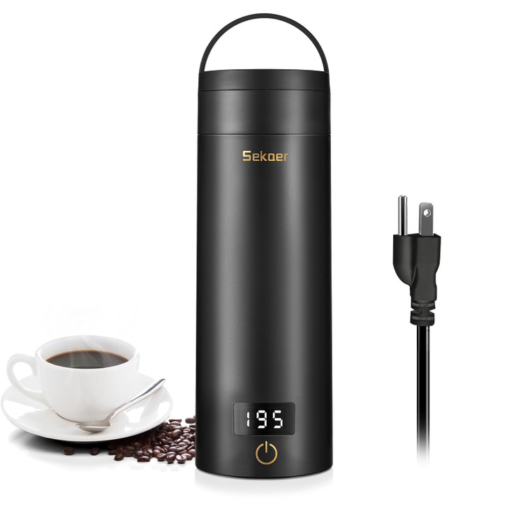 Sekaer Travel Electric Tea Kettle Portable Small Mini Coffee Kettle with 4 Variable Presets Personal Hot Water Boiler 30
