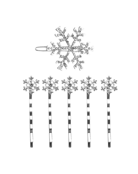 Snowflake Hair Clip Pins for Women Girls Snowflake HairPins Hair Accessories JA99 (-White-)