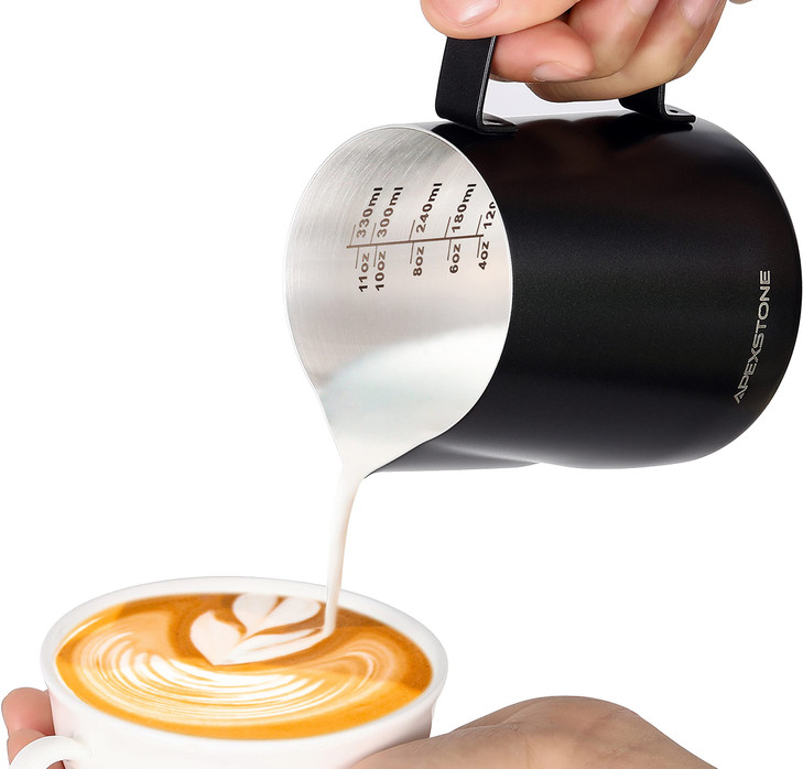 Apexstone Coffee Steaming Pitcher 12 oz350 ml Espresso Milk Frothing Pitcher 12 oz Espresso Steaming Pitcher 12 oz Art P