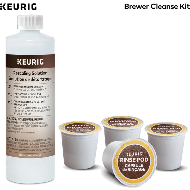 Keurig Brewer Cleanse Kit For Brewer Descaling and MaintenanceIncludes Descaling Solution Rinse Pods Compatible with Keu
