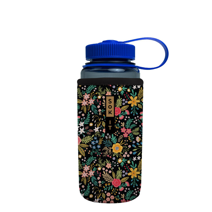 Sok It BotlSok Water Bottle Sleeve Insulated Neoprene Cover English Garden Picnic Fits 16oz CamelBak or Nalgene