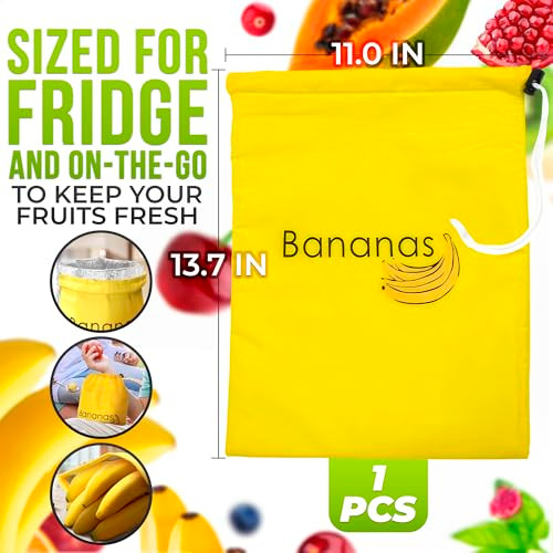 Banana Storage Bag with Aluminum Lining 137x11 Banana Bags to Keep Bananas Fresh Longer Nylon Banana Keeper to Prevent R