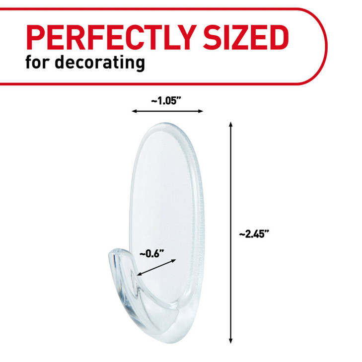 Command Medium Clear Wall Hook 7 Wall Hook and 12 Strips DamageFree Hanging with Adhesive Great for Hanging Home Decor H