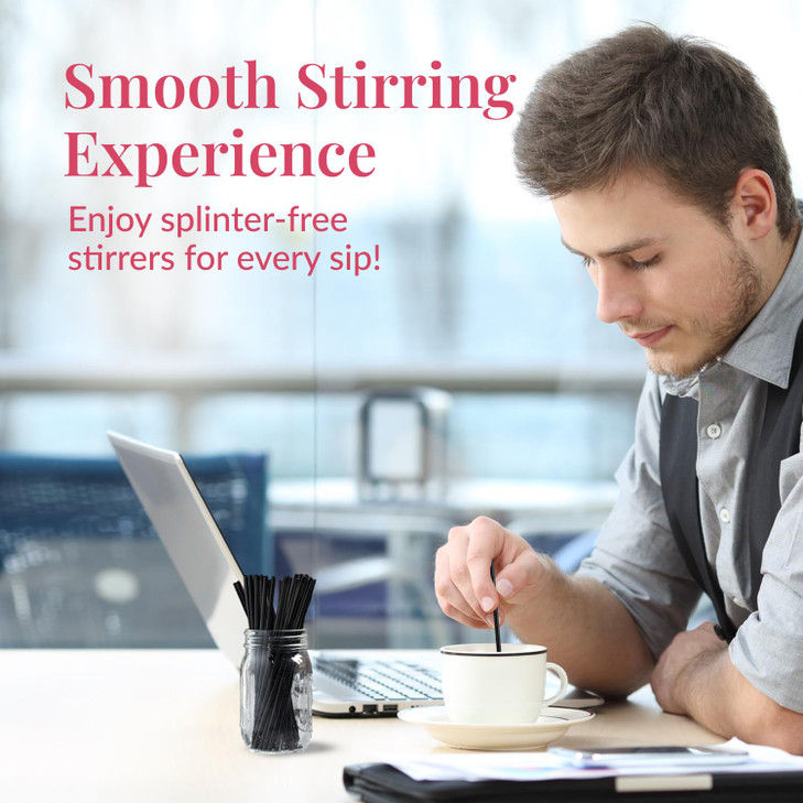 Prestee Plastic Coffee Stirrers 2000ct 5 Plastic Straws Drinks and Coffee Stir Sticks Cocktail Swizzle Sticks Disposable