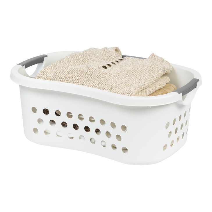 IRIS USA Laundry Basket Hamper Bag Large Plastic 50L 15 Bushel Dirty Clothes Sorter Bin Organizer for Blankets Bathroom