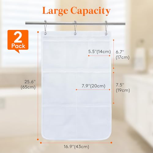 Lifewit Mesh Shower Caddy 7 Pockets Hanging Shower Organizer with Quick Drying Mesh Portable Space Saving Bathroom Organ