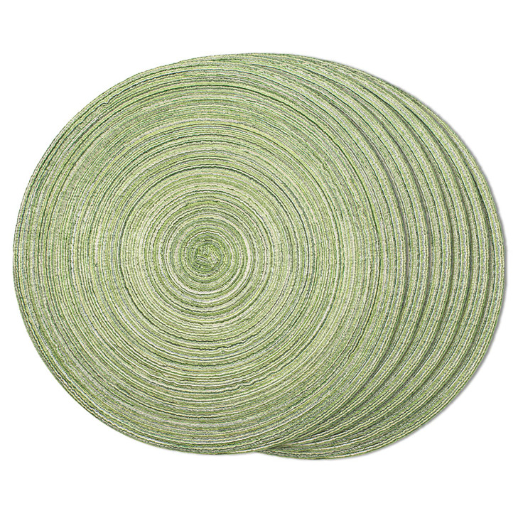 FunWheat Round Braided Placemats Set of 6 Place mats for Dining Tables Woven Heat Resistant Table Mats 15 inch Light Gre