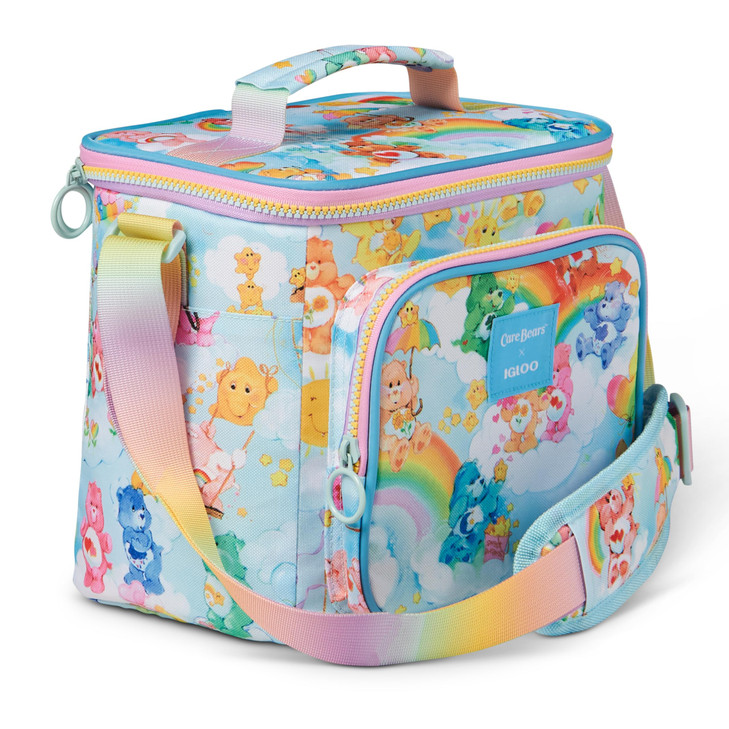 Igloo 90s Retro Collection Square Lunch Box Cooler with Front Pocket and Adjustable StrapInsulated Leakproof Lunch Coole