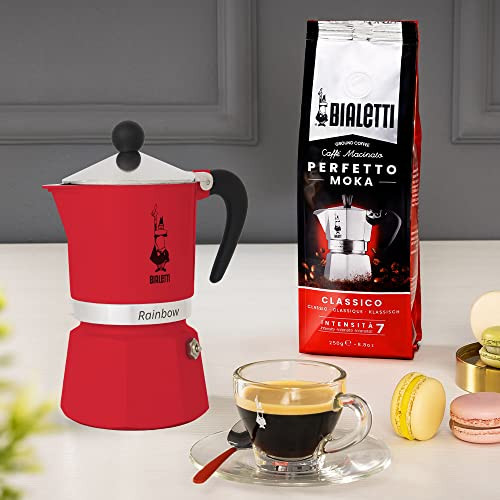 Bialetti Moka Express Rainbow Red 3 Cups