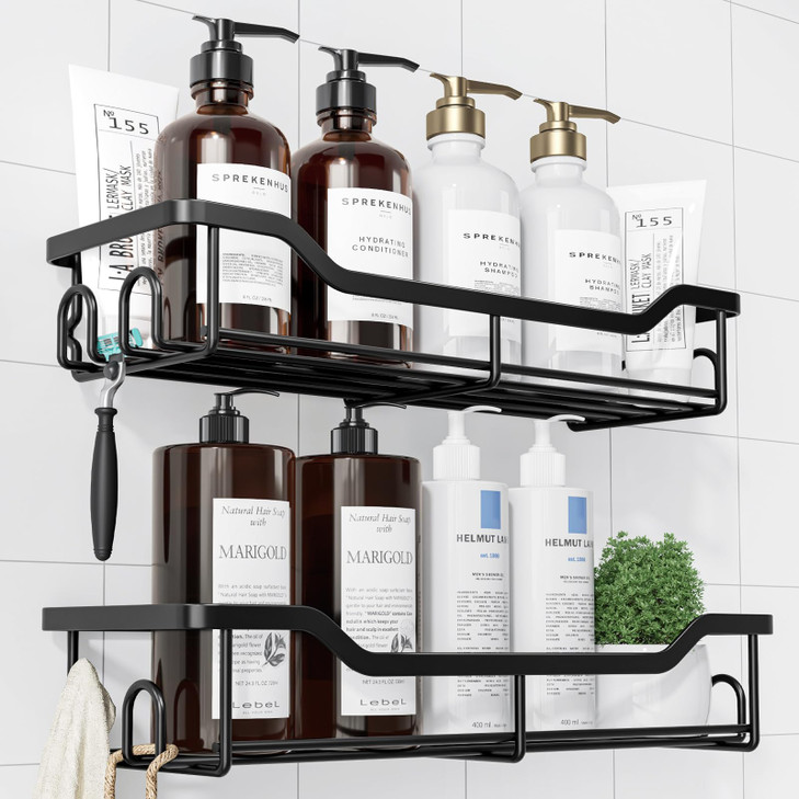 Kitsure Shower Caddy Large Adhesive Shower Organizer Stainless Steel Shelf for Inside Shower No Drill Bathroom Organizer