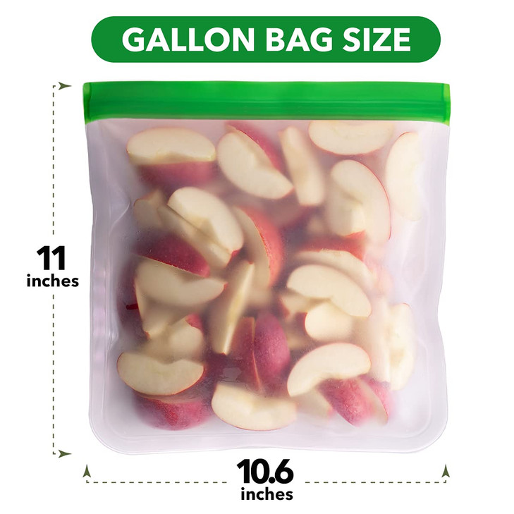GREENZLA Planet Friendly Reusable Freezer Bags 8Pack Extra Thick and Leakproof Resealable For Safe Food Storage Marinati