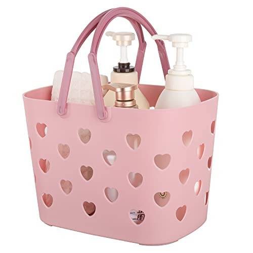 Anyoifax Portable Shower Caddy Tote Plastic Storage Basket with Handle Box Organizer Bin for Bathroom Pantry Kitchen Col