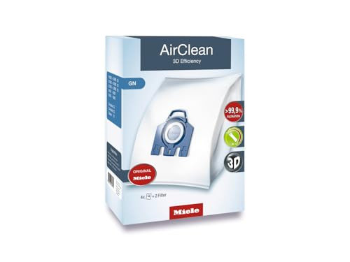 Miele 10123210 AirClean 3D Efficiency Dust Bag Type GN 4 Bags 2 Filters White