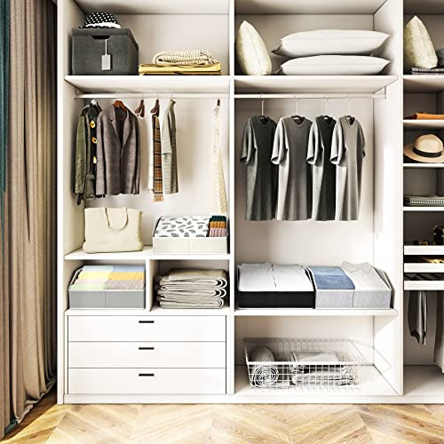 Homsorout Closet Organizers Bins 6 Packs Large Closet Shelf Organizer with Handles Fabric Trapezoid Storage Bins Collaps