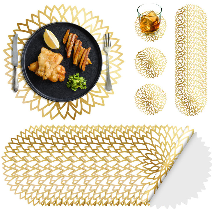 Geosar 200 Disposable Paper Placemats and Coasters Set Summer Hawaiian Luau Placemat with Coasters Outdoor Indoor for Gr
