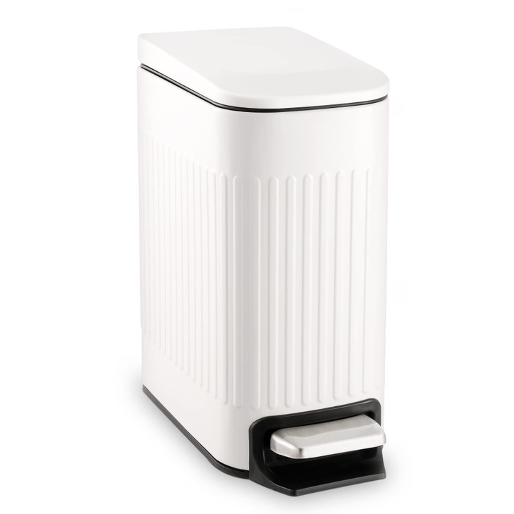 TrashAid Slim Bathroom Trash Can with Lid Soft Close 6 Liter16 Gallon Stainless Steel Small Garbage Can with Removable I
