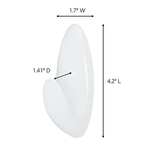 Command Bath Large Towel Hook Value Pack Clear Frosted 3Large Hooks 3WaterResistant Strips Organize DamageFree