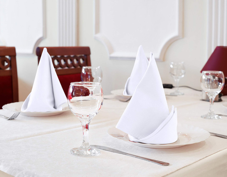 Utopia Kitchen White Cloth Napkins 12 Pack 18x18 Inch Absorbent Cotton Blend Washable and Reusable for Dinner Restaurant