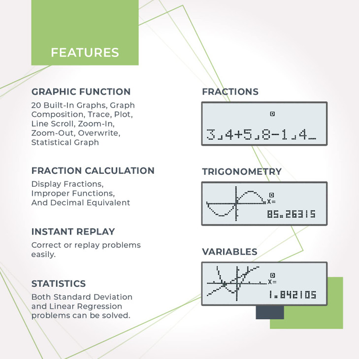 CATIGA CS229 Scientific Calculator with Graphics Functions Multiple Modes with Intuitive User Interface for Beginner and