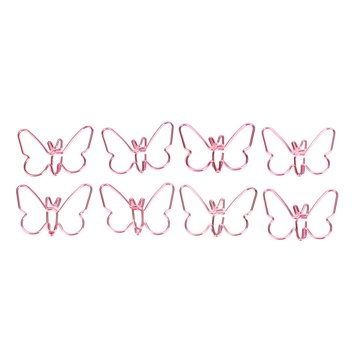 50Pcs Butterflies Paperclip Heart Shaped Paper Clips Gold and Rose Gold Paperclips Metal Clamp Holder with Transparent B