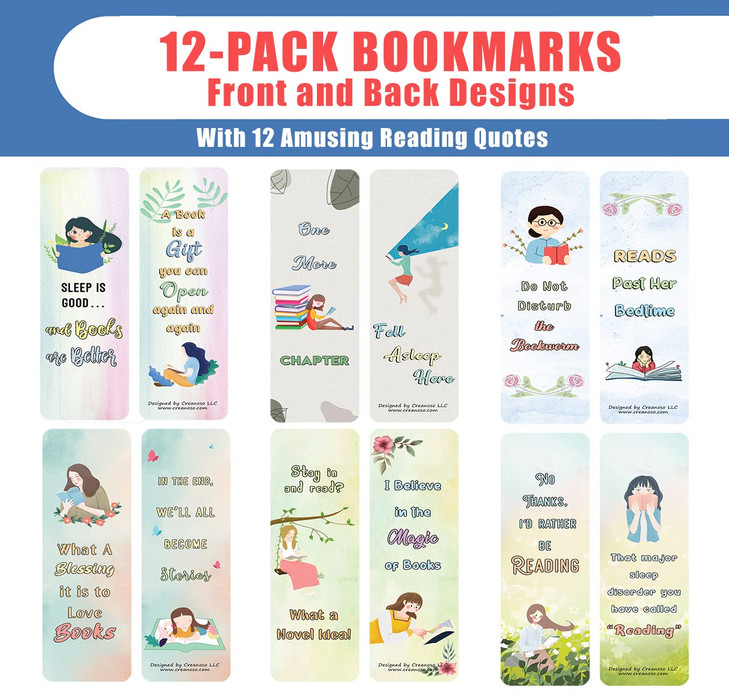 Creanoso Funny Lego Bookmarks 2Sets X 6 Cards Daily Inspirational Card Set Interesting Book Page Clippers Great Gifts fo